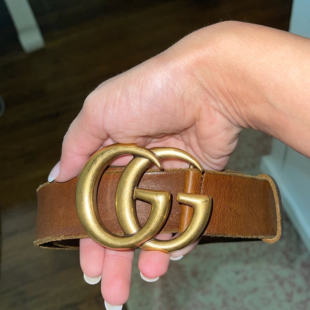 GUCCI Leather belt with Double G buckle - Picture 2 of 6